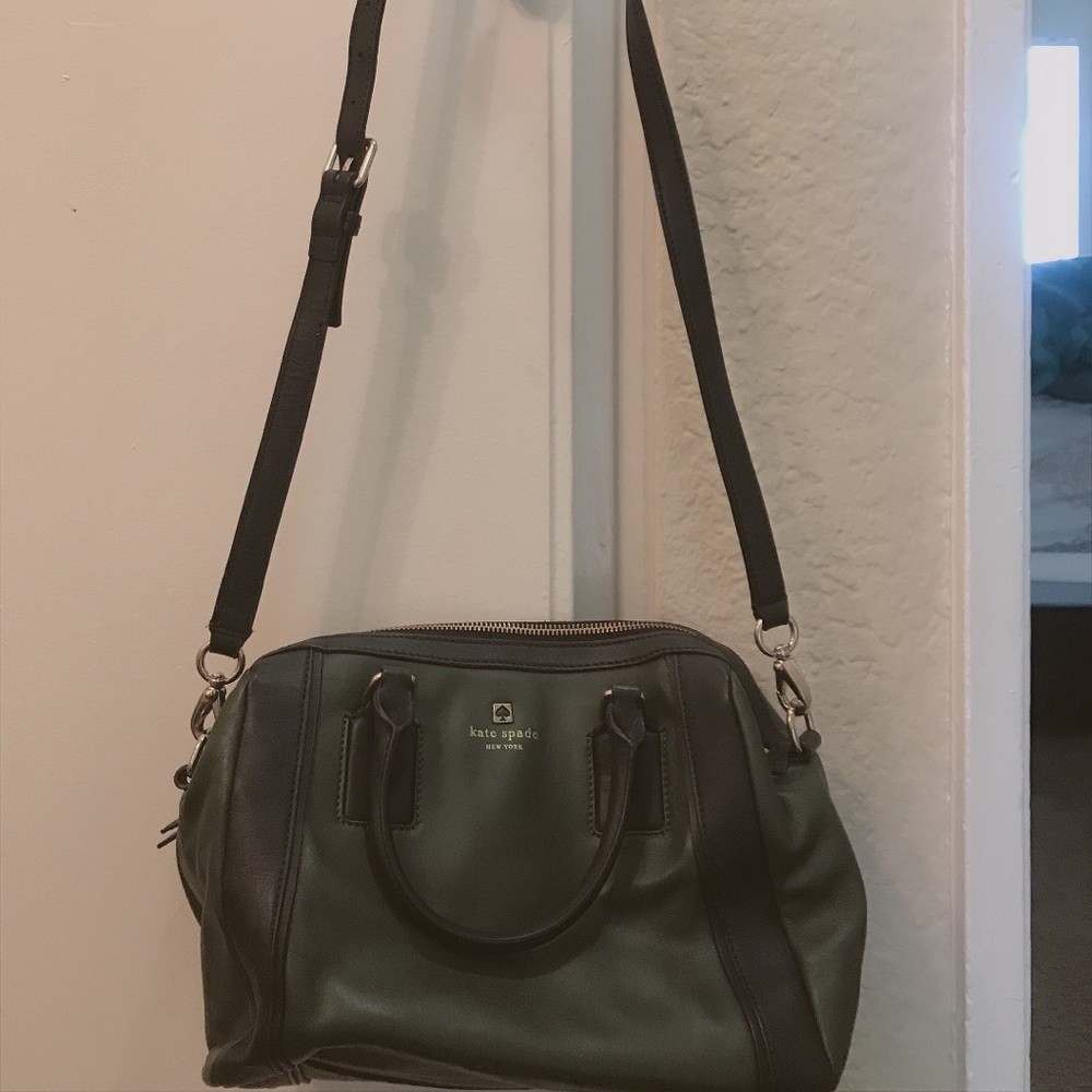 kate spade olive green should bag